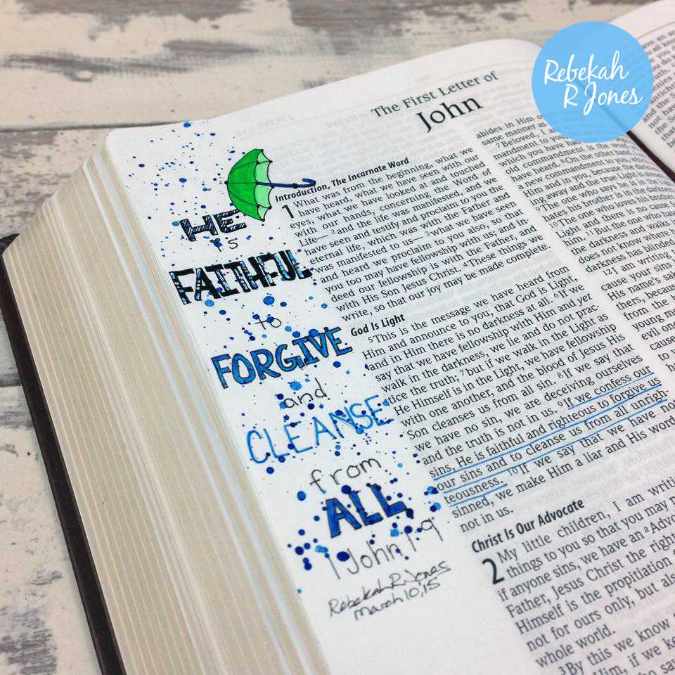 Bible Art Journaling Challenge Week 10 - Hand Lettering - Rebekah R Jones