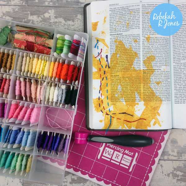 Bible Art Journaling Challenge Week 23 - We R Memory Keepers Sew Easy tutorial