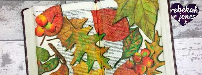 How to Paint & Color Autumn Leaves - Bible Art Journaling Challenge Week 43