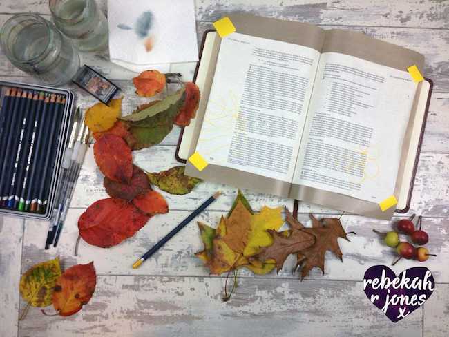 How to Paint & Color Autumn Leaves - Bible Art Journaling Challenge Week 43