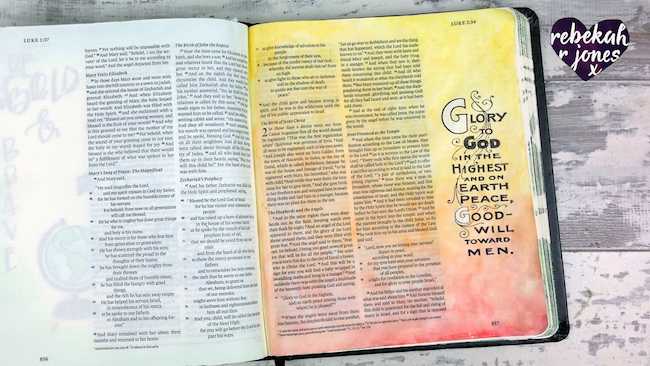 Masking Fluid and Stamping - Bible Art Journaling Challenge Week 49