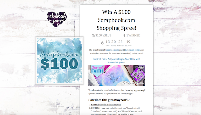 Rebekah R Jones Scrapbook.Com Class Launch $100 Shopping Spree Giveaway