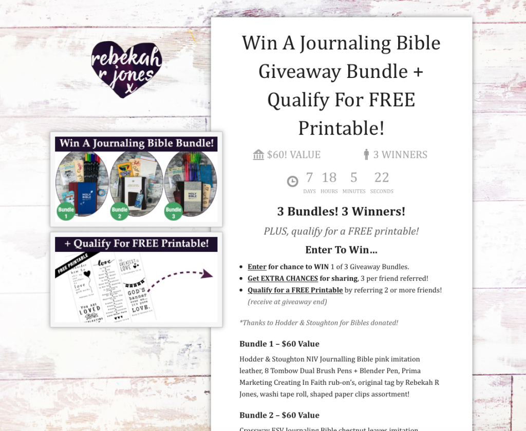 Win A Journaling Bible Giveaway Bundle + Qualify For FREE Printable!