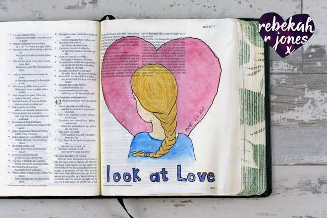 Watercolor crayons tutorial in a Journaling Bible with Rebekah R Jones
