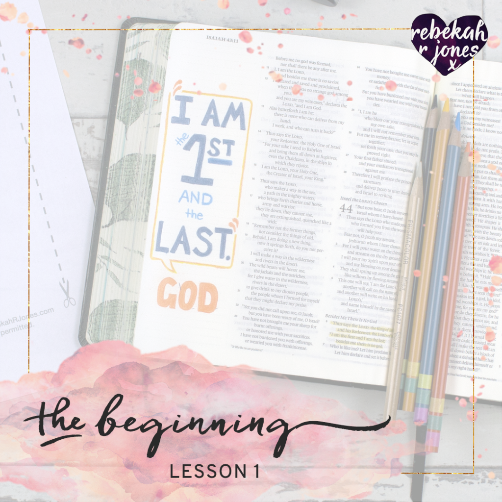 The Beginning Bible Art Journaling Challenge Lesson 1