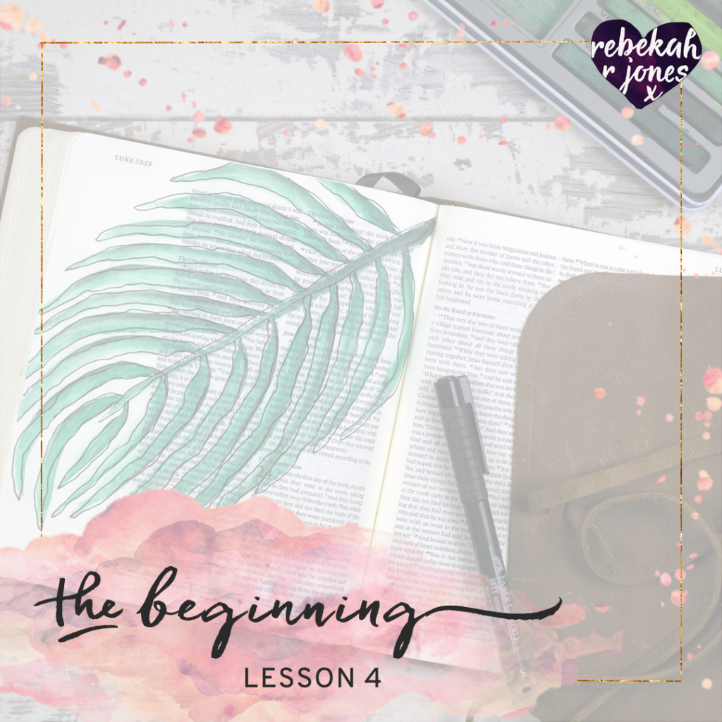 The Beginning Bible Art Journaling Challenge Lesson 4