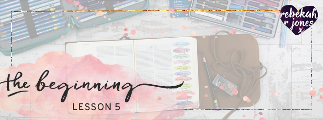 The Beginning Bible Art Journaling Challenge Lesson 5